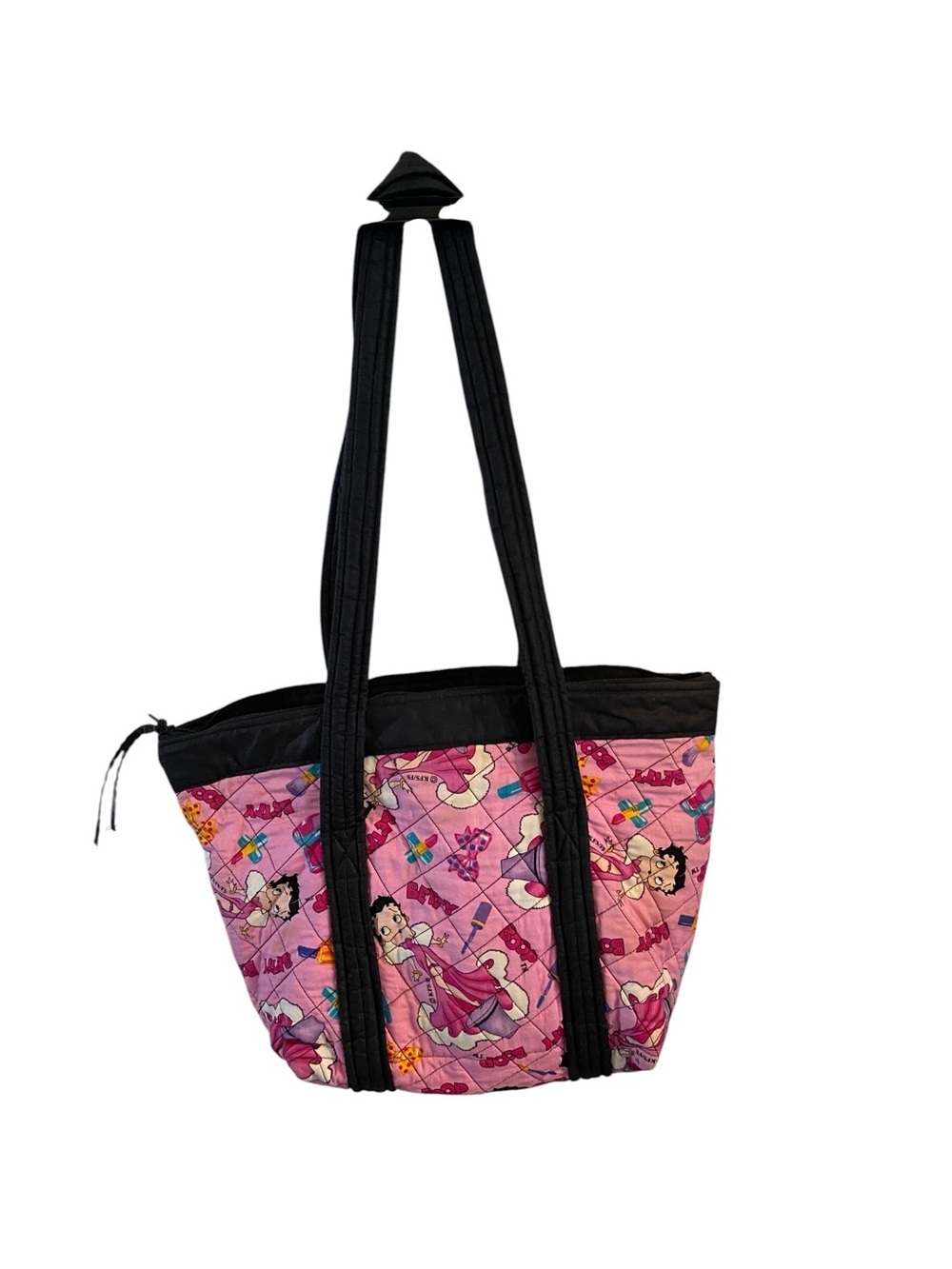 Betty Boop handcrafted quilted tote bag wallet & cosmetic bag Retro Dopamine - Picture 3 of 16